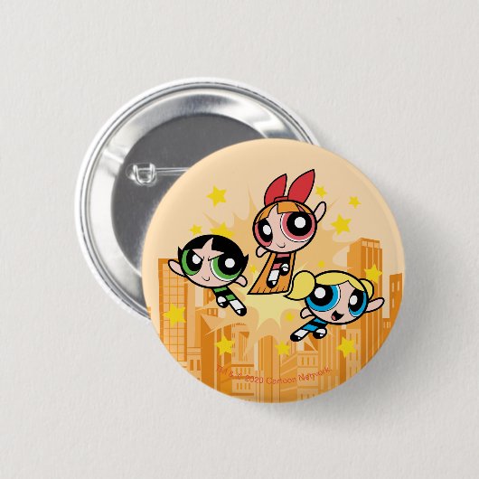 Powerpuff-meisjes redden de dag ronde button 5,7 cm (Voorkant /achterkant)