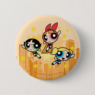 Powerpuff-meisjes redden de dag ronde button 5,7 cm
