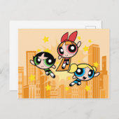 Powerpuff-meisjes redden de dag uitnodiging briefkaart (Voorkant / Achterkant)