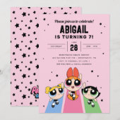 Powerpuff meisjes Verjaardag - Roze Kaart (Voorkant / Achterkant)