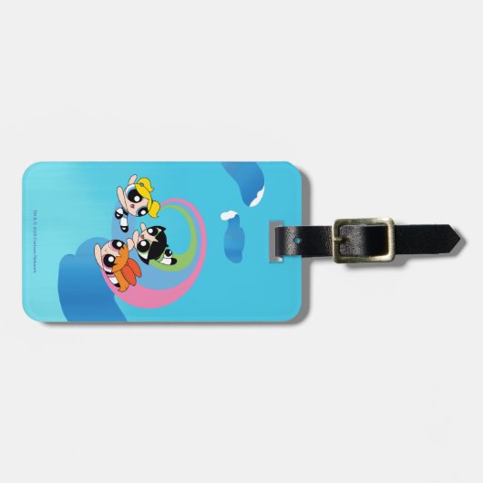 Powerpuff-meisjes vliegen door de lucht bagagelabel (Voorkant horizontaal)