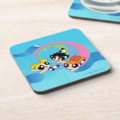 Powerpuff-meisjes vliegen door de lucht bier onderzetter (Linkerzijde)