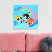 Powerpuff-meisjes vliegen door de lucht canvas afdruk (Insitu (Woonkamer))