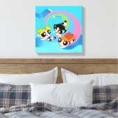 Powerpuff-meisjes vliegen door de lucht canvas afdruk (Insitu (Slaapkamer))