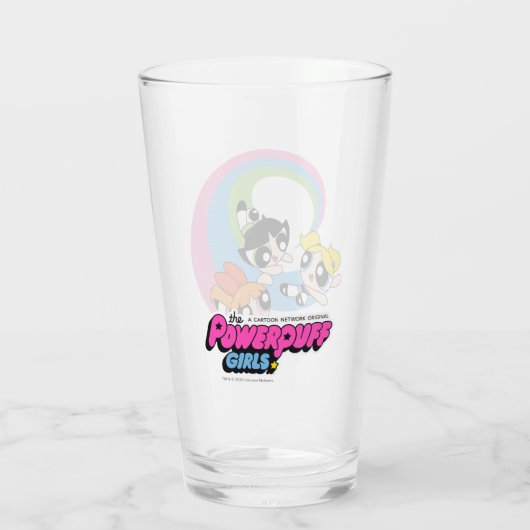 Powerpuff-meisjes vliegen door de lucht glas (Achterkant)