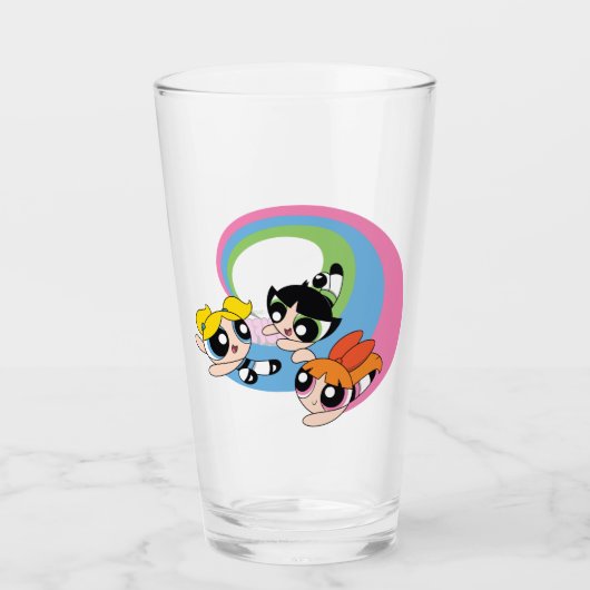 Powerpuff-meisjes vliegen door de lucht glas (Voorkant)