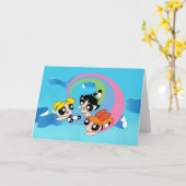 Powerpuff-meisjes vliegen door de lucht kaart (Gele Bloem)