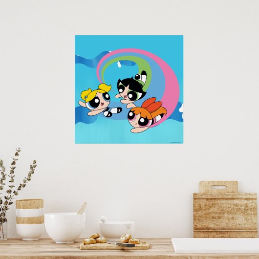Powerpuff-meisjes vliegen door de lucht poster (Keuken)