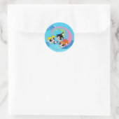 Powerpuff-meisjes vliegen door de lucht ronde sticker (Tas)