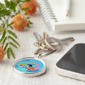 Powerpuff-meisjes vliegen door de lucht sleutelhanger (Zijkant)