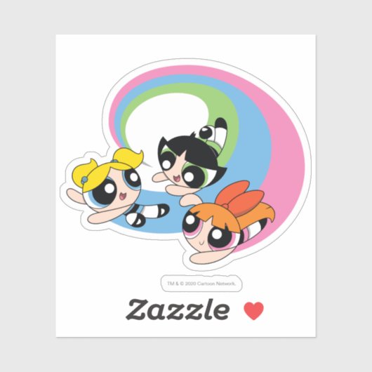 Powerpuff-meisjes vliegen door de lucht sticker (Vel)
