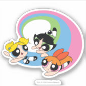 Powerpuff-meisjes vliegen door de lucht sticker (Voorkant)