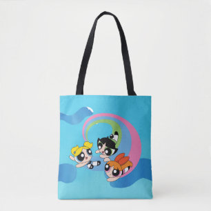 Powerpuff-meisjes vliegen door de lucht tote bag