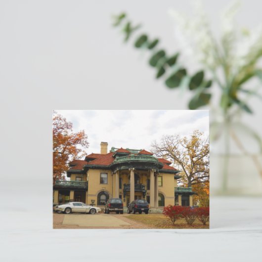 Powers Mansion, Decatur IL Briefkaart (Staand voorkant)