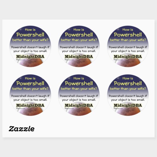 "Powershell lacht niet" sticker (Vel)