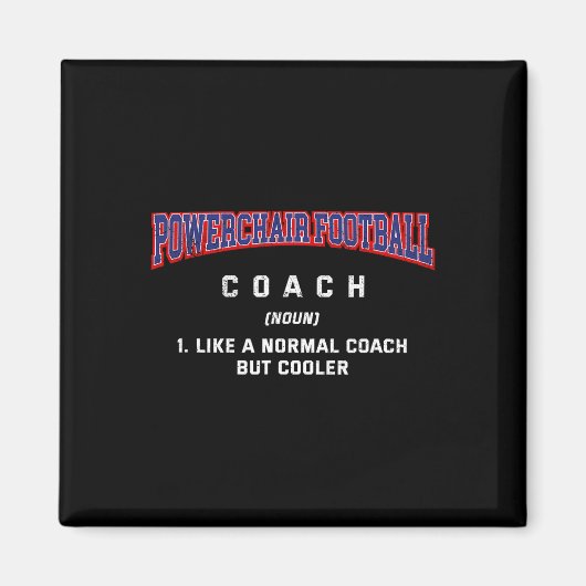Powerstoel Voetbal Coach Definitie Grappige Power Magneet (Voorkant)