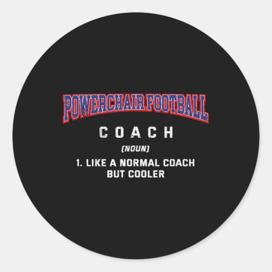 Powerstoel Voetbal Coach Definitie Grappige Power  Ronde Sticker (Voorkant)