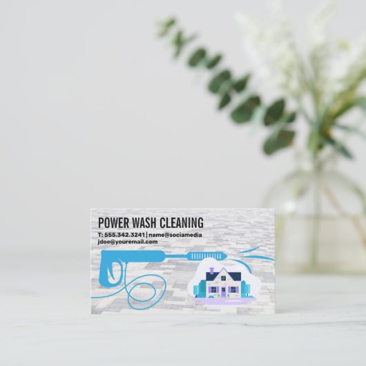 Powerwastool | Huisreiniging | Stenen Visitekaartje (Staand voorkant)
