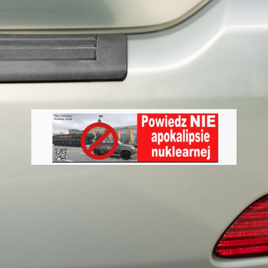Powiedz NIE nuklearnej apokalipsie Bumpersticker (Op auto)