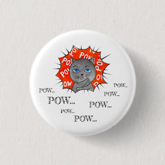 POWPOWCat-Canvas tas Ronde Button 3,2 Cm