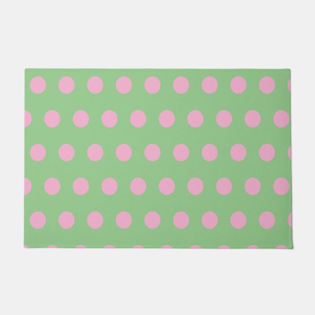 Powpuntklep (Sage Green & Pastel Pink) Deurmat (Voorkant)