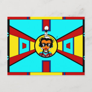 Powwow Girl - design van het kunstwerk Briefkaart