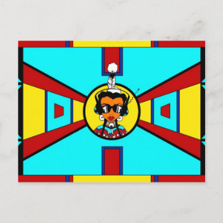 Powwow Girl - design van het kunstwerk Briefkaart
