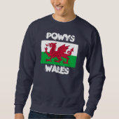 Powys, Wales met Welsh flag Trui (Voorkant)