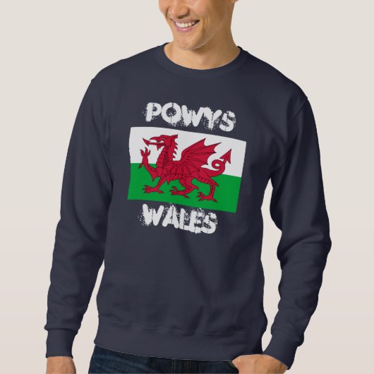 Powys, Wales met Welsh flag Trui (Voorkant)