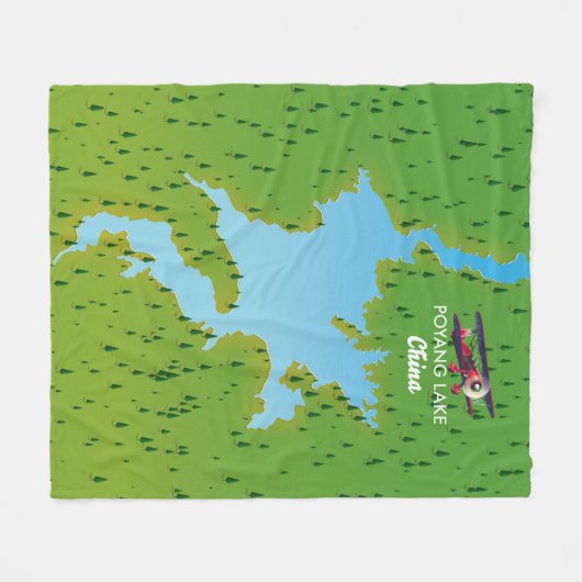 Poyang Lake Fleece Deken (Voorkant (Horizontaal))