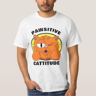 POZITIEVE KATTIGHED Positieve Attitude Kat Grappig T-shirt