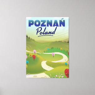 Poznań Poland Travel poster. Canvas Afdruk
