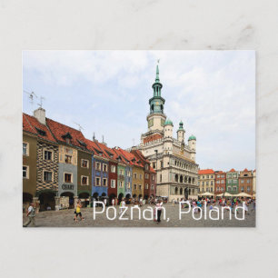 Poznań, Polen Stad plein Briefkaart