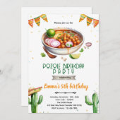 Pozole Birthday party Invitation Kaart (Voorkant / Achterkant)