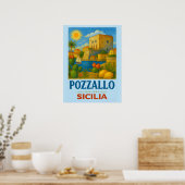 Pozzallo Sicilia met La Torre Cabrera Poster (Keuken)