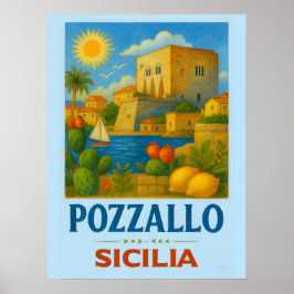 Pozzallo Sicilia met La Torre Cabrera Poster