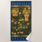 Pozzallo Sicilia Trinacria Strandlaken (Voorkant)