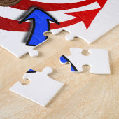 Pozzels Groene kikkerrode pijlen Legpuzzel (Zijkant)