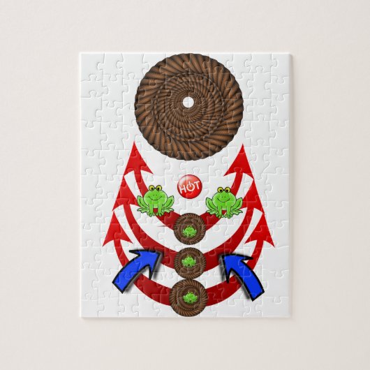 Pozzels Groene kikkerrode pijlen Legpuzzel (Verticaal)