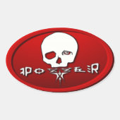 Pozzer Red Ovale Sticker (Voorkant)