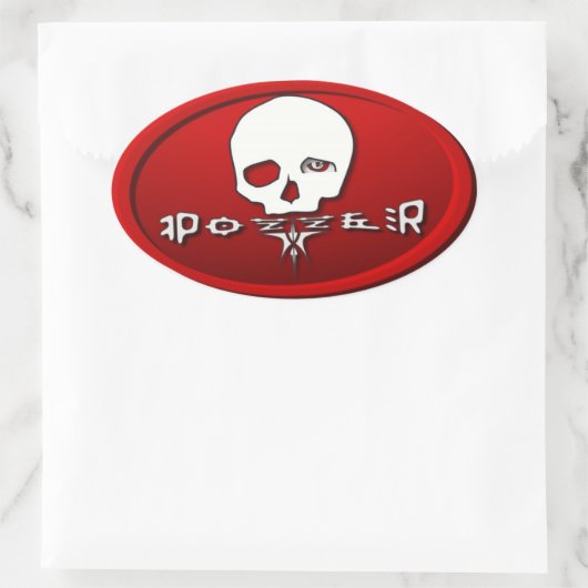 Pozzer Red Ovale Sticker (Tas)