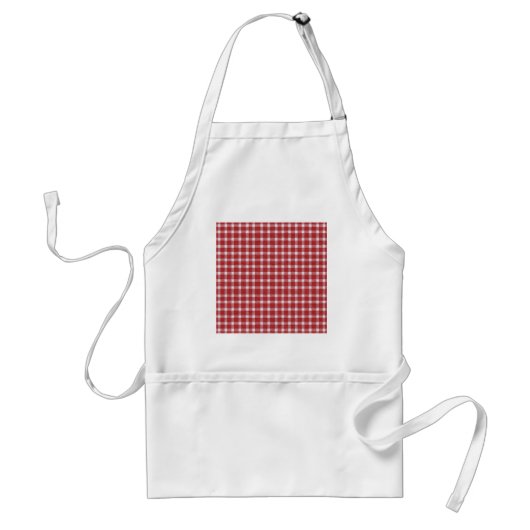 Pp5 RED WHITE LAND CHECKERED PATTERN SQUARES TE Standaard Schort (Voorkant)