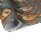 PP 572 Steampunk Vissen 1 van 3 Cadeaupapier (Rol Hoek)