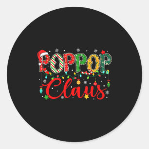 Pp Claus Kerstlichten Pyjama Familie Matching M Ronde Sticker