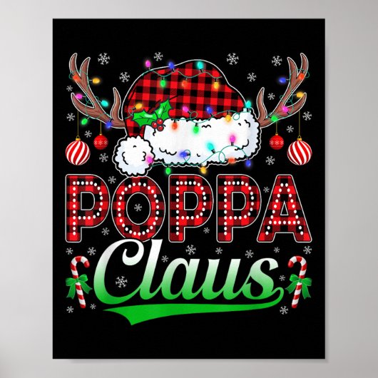 Ppa Claus Christmas Lights Matching Family Xmas Pa Poster (Voorkant)