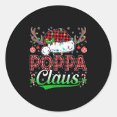 Ppa Claus Christmas Lights Matching Family Xmas Pa Ronde Sticker (Voorkant)