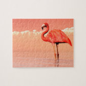 pPink flamingo in het 3D water - geef terug Legpuzzel (Horizontaal)
