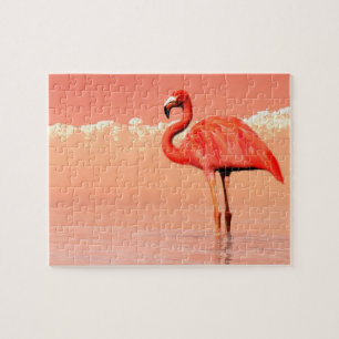 pPink flamingo in het 3D water - geef terug Legpuzzel