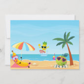 PPlayful summer beach cartoon fruit baby shower Kaart (Achterkant)