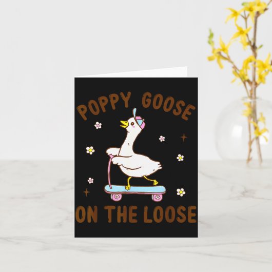 Ppy Goose On The Loose Funny Birthday Matching Fam Kaart (Gele Bloem)